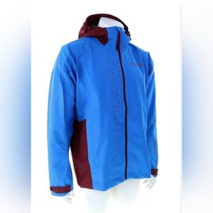 adidas Terrex Men's GORE-TEX Paclite Rain Jacket Blue Burgundy Large